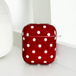 Airpods Case - Burgundy Polka Dot Creative Travel Organizer