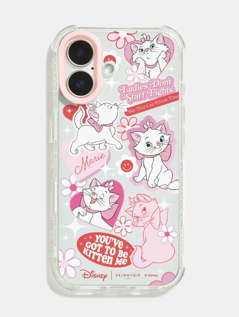 Disney Marie Cute Sticker Shock iPhone Case Comfort Fit Wireless Compatible