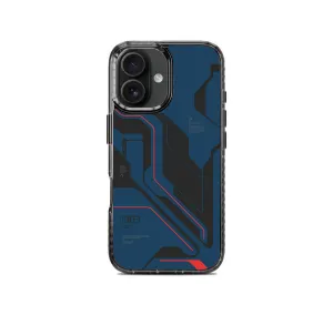 Flexible Pattern Layer Cyber Circuit Blue Stride 2.0 Phone Case Cover