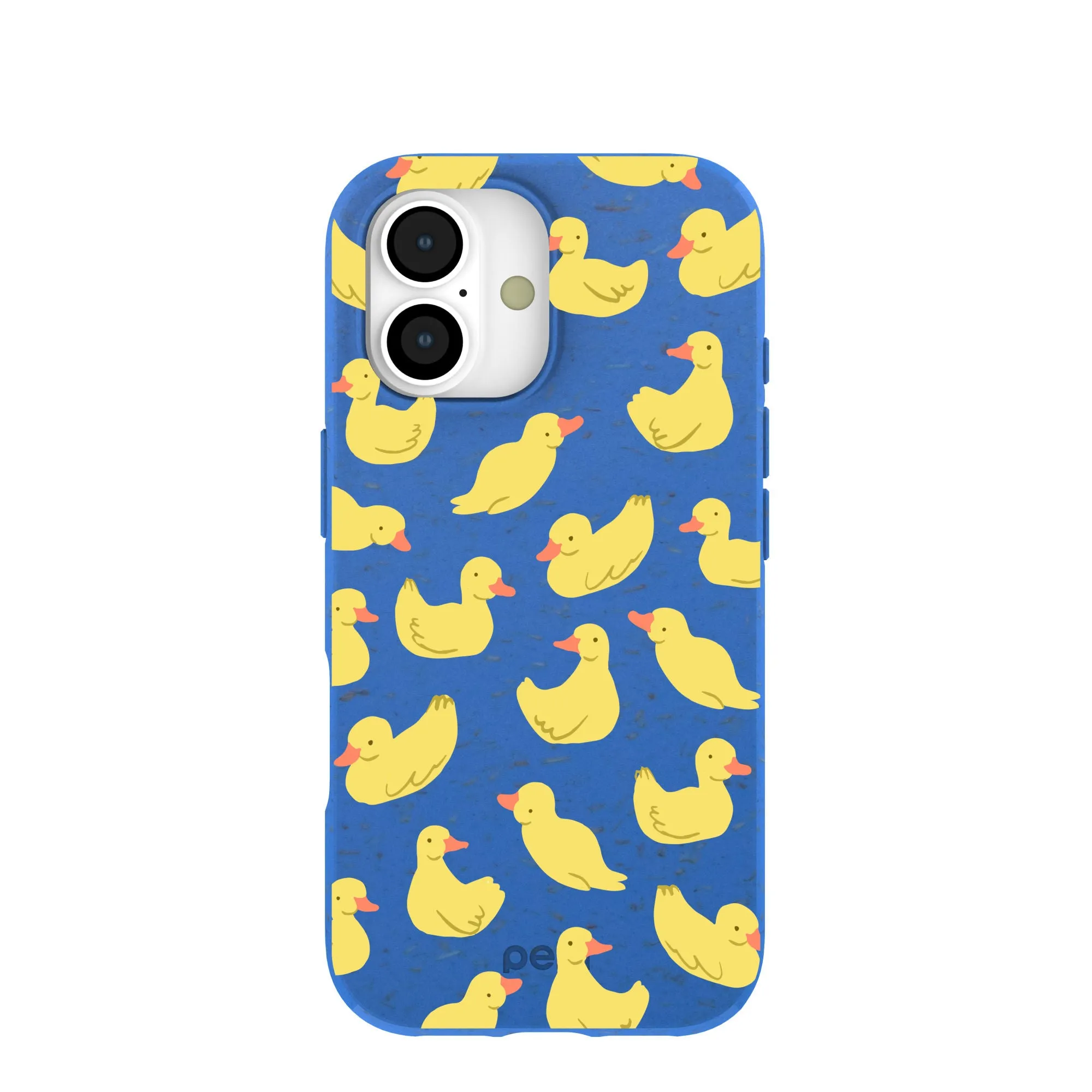 Electric Blue Sunny Ducklings iPhone 17 Case Durable Finish Layer