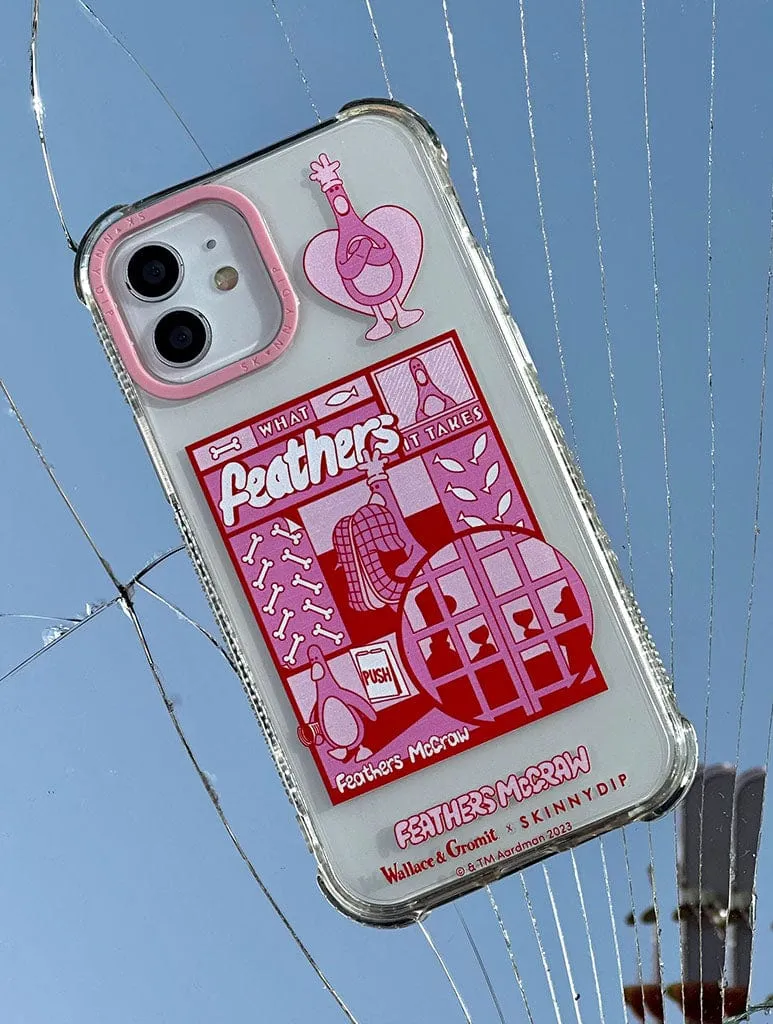 Wallace & Gromit x Skinnydip What Feathers It Takes Shock iPhone Case Durable Shape Durable Pattern Texture