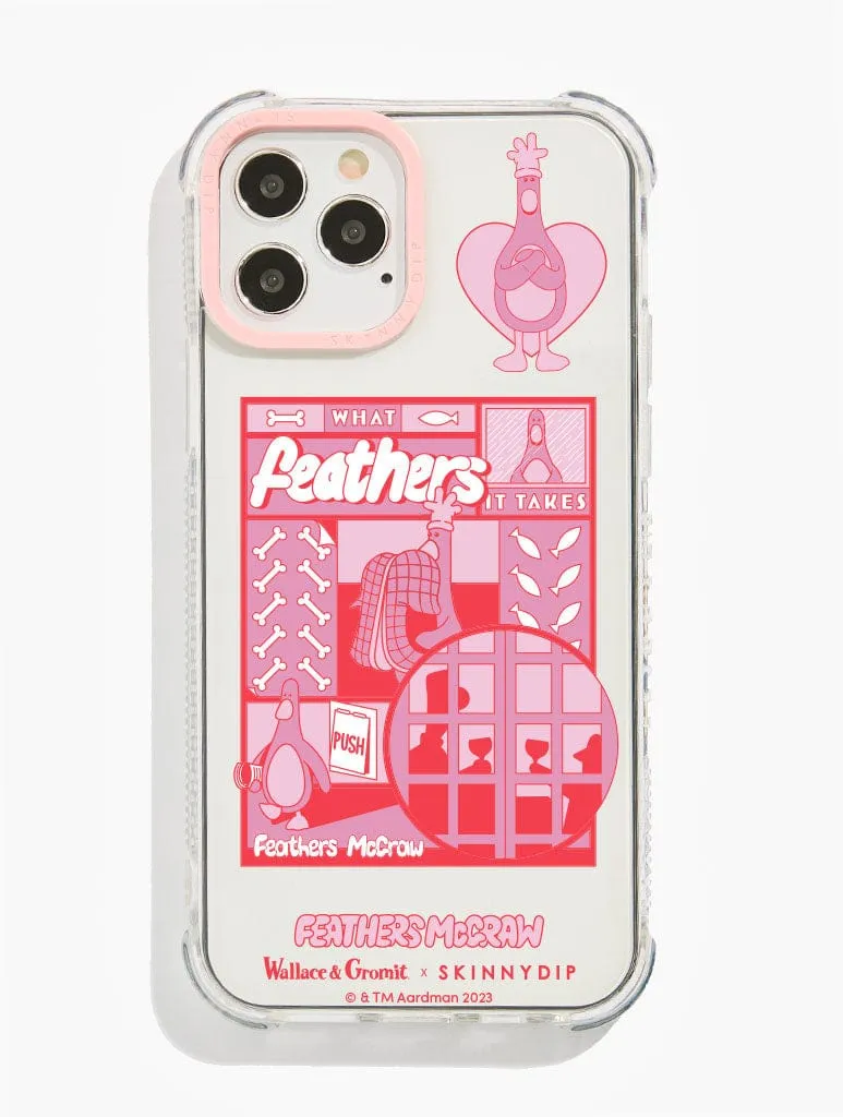 Luxury Texture Wallace & Gromit x Skinnydip What Feathers It Takes Shock iPhone Case