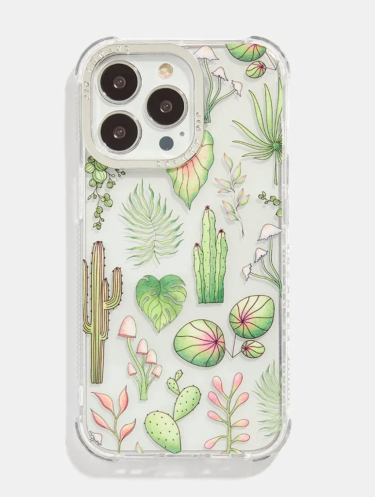 Hybrid Texture Design Modern Aesthetic Botanical Shock iPhone Case
