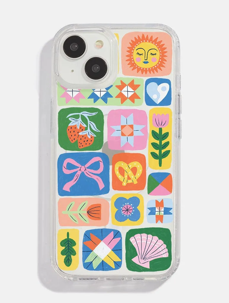 Lisa Barlow x Skinnydip Doodle Patchwork MagSafe iPhone Case Shock Resistant