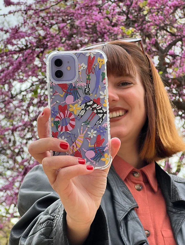 Light Form Tactile Buttons Juani Bengali x Skinnydip Dogs And Hearts Case Shock iPhone Case