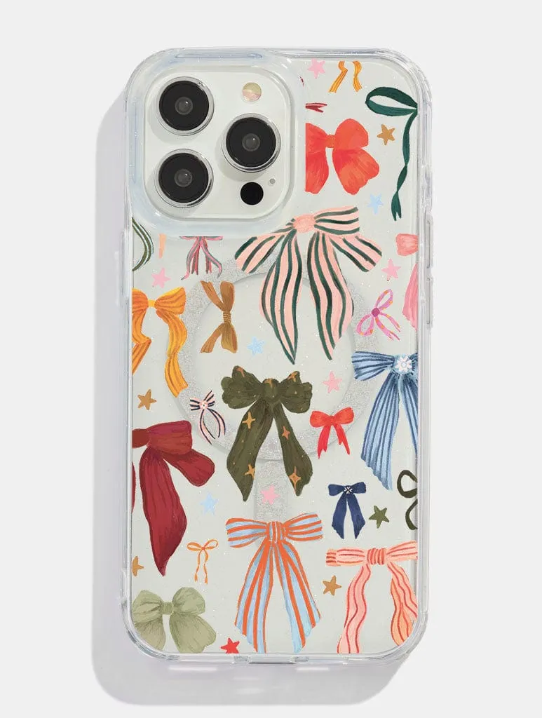 Kate Fox x Skinnydip Bows Glitter MagSafe iPhone Case Vivid Pattern Design Luxury Look
