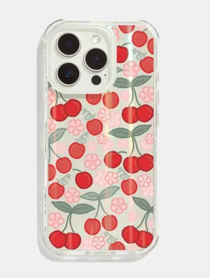 Katie Foylan x Skinnydip Cherries And Flowers Shock iPhone Case Comfort Layer Texture Luxury Texture Finish