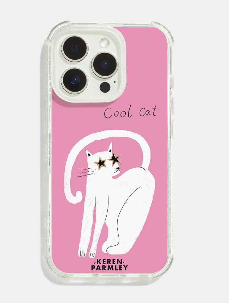 Hybrid Texture Design Keren Parmley x Skinnydip Cool Cat Shock iPhone Case
