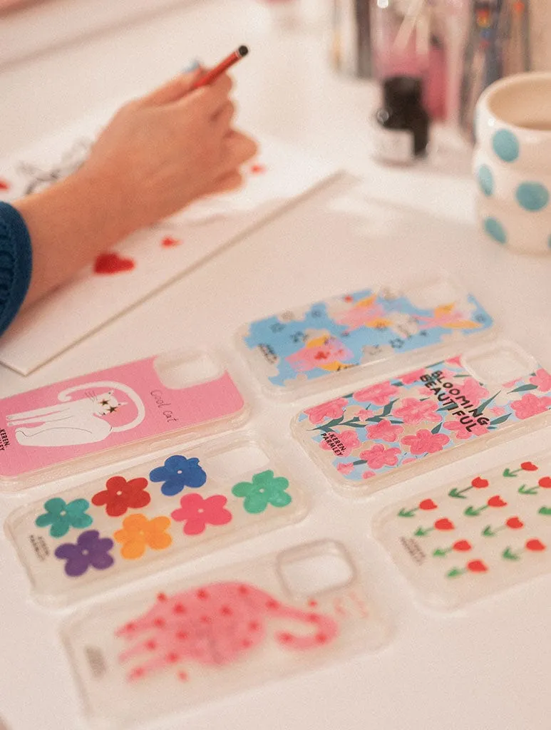 Desk Companion Protective Corners Keren Parmley x Skinnydip Cool Cat Shock iPhone Case