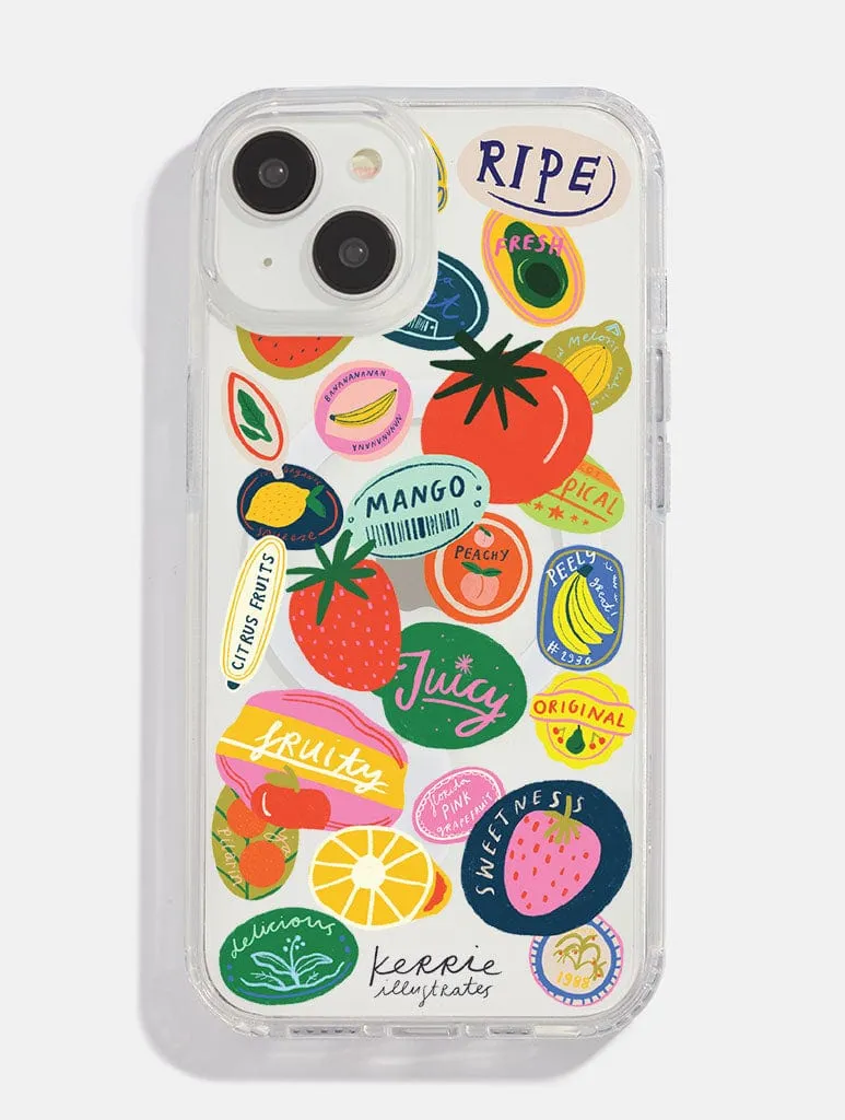 Elegant Surface Texture Kerrie Illustrates x Skinnydip Fruit Stickers MagSafe iPhone Case