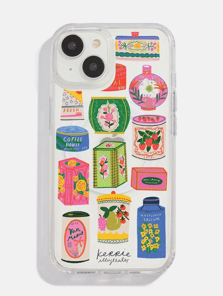Kerrie Illustrates x Skinnydip Vintage Tins MagSafe iPhone Case Refined Style Stylish Detail Layer
