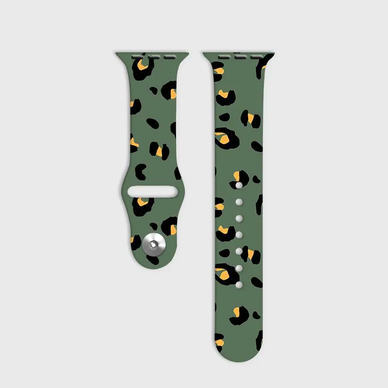 Trendy Look Soft Daily Comfort Khaki Leopard Apple Watch Strap
