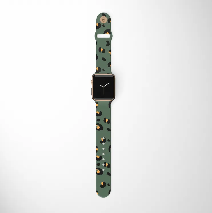 Comfortable Feel Premium Motion Gear Khaki Leopard Apple Watch Strap