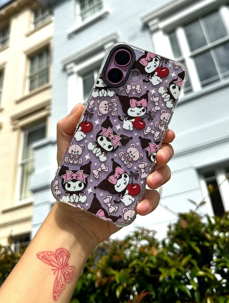 Kuromi x Skinnydip Teddy Bow Case Transparent Edge Premium Pattern Design