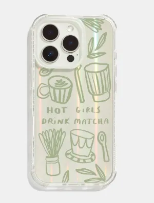 Lauren Emmett x Skinnydip Hot Girls Drink Matcha Shock iPhone Case Smooth Form Anti glare