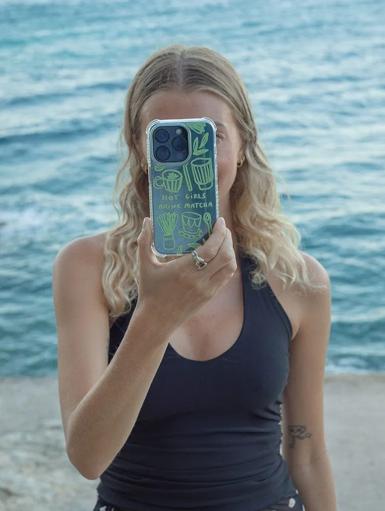 Rugged Surface Lauren Emmett x Skinnydip Hot Girls Drink Matcha Shock iPhone Case