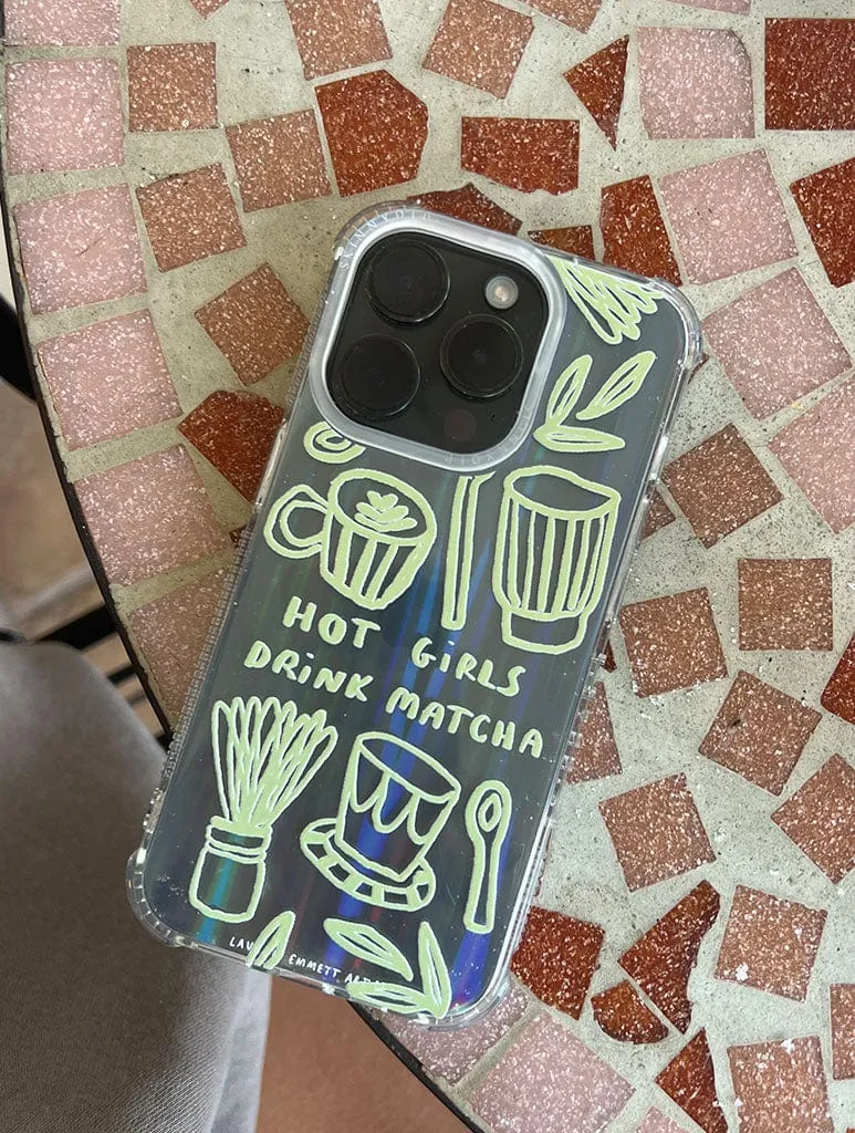 Rugged Surface Build Lauren Emmett x Skinnydip Hot Girls Drink Matcha Shock iPhone Case