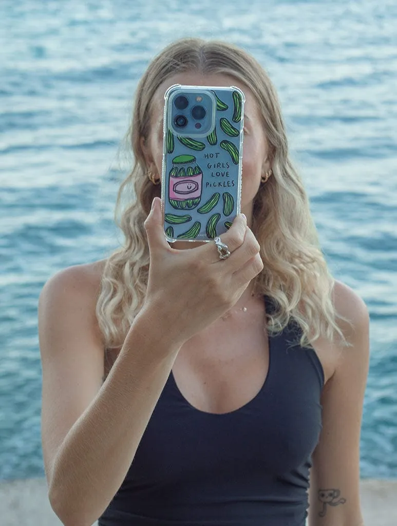 Lauren Emmett x Skinnydip Hot Girls Love Pickles Shock iPhone Case Trendy Finish Luxury Texture Finish