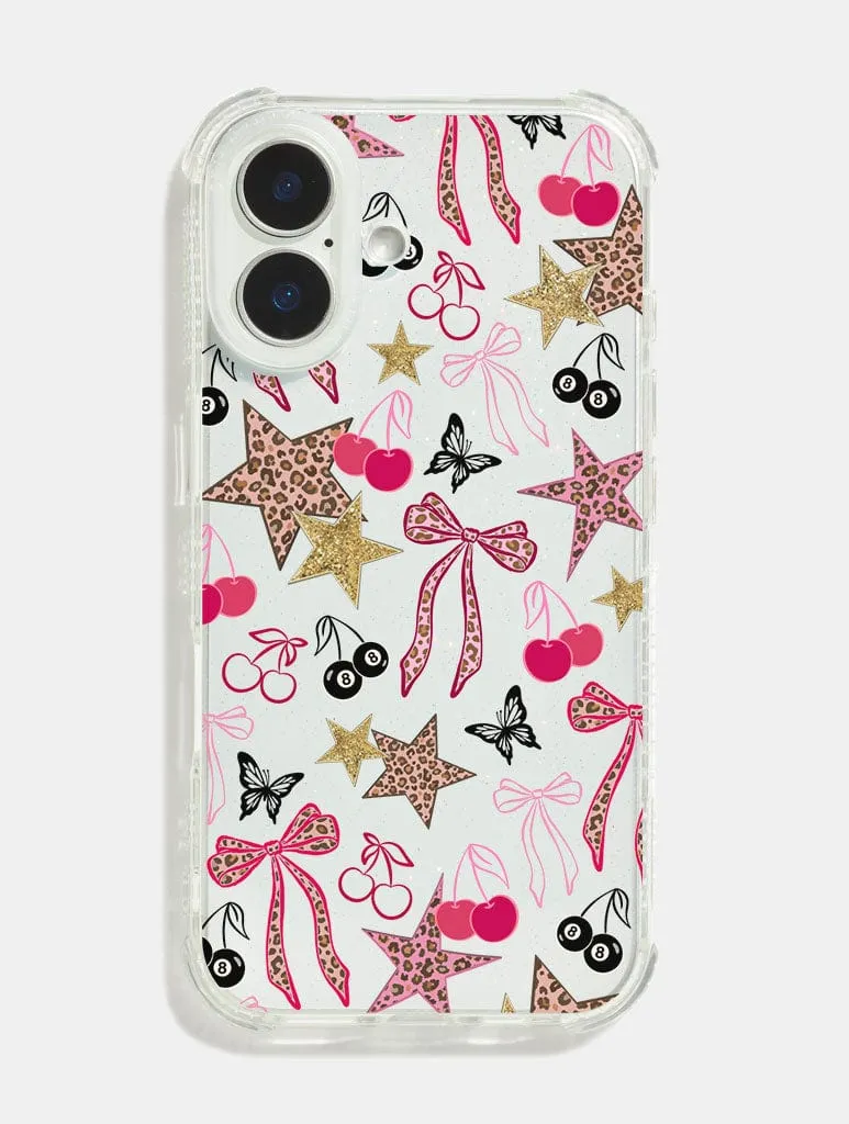 Leopard Cherry Scrapbook Shock iPhone Case Vivid Pattern Comfort Shape