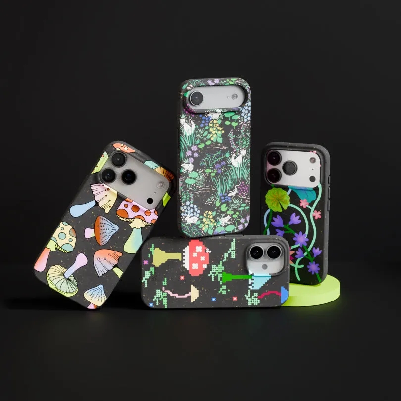 Compact Style Light Form Black Byte Bloom iPhone 17 Case