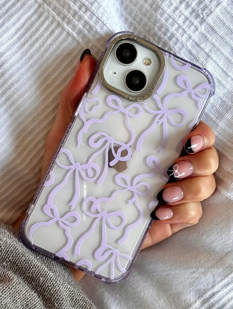 Lilac Bows Shock iPhone Case Compact Style Elegant Build Texture