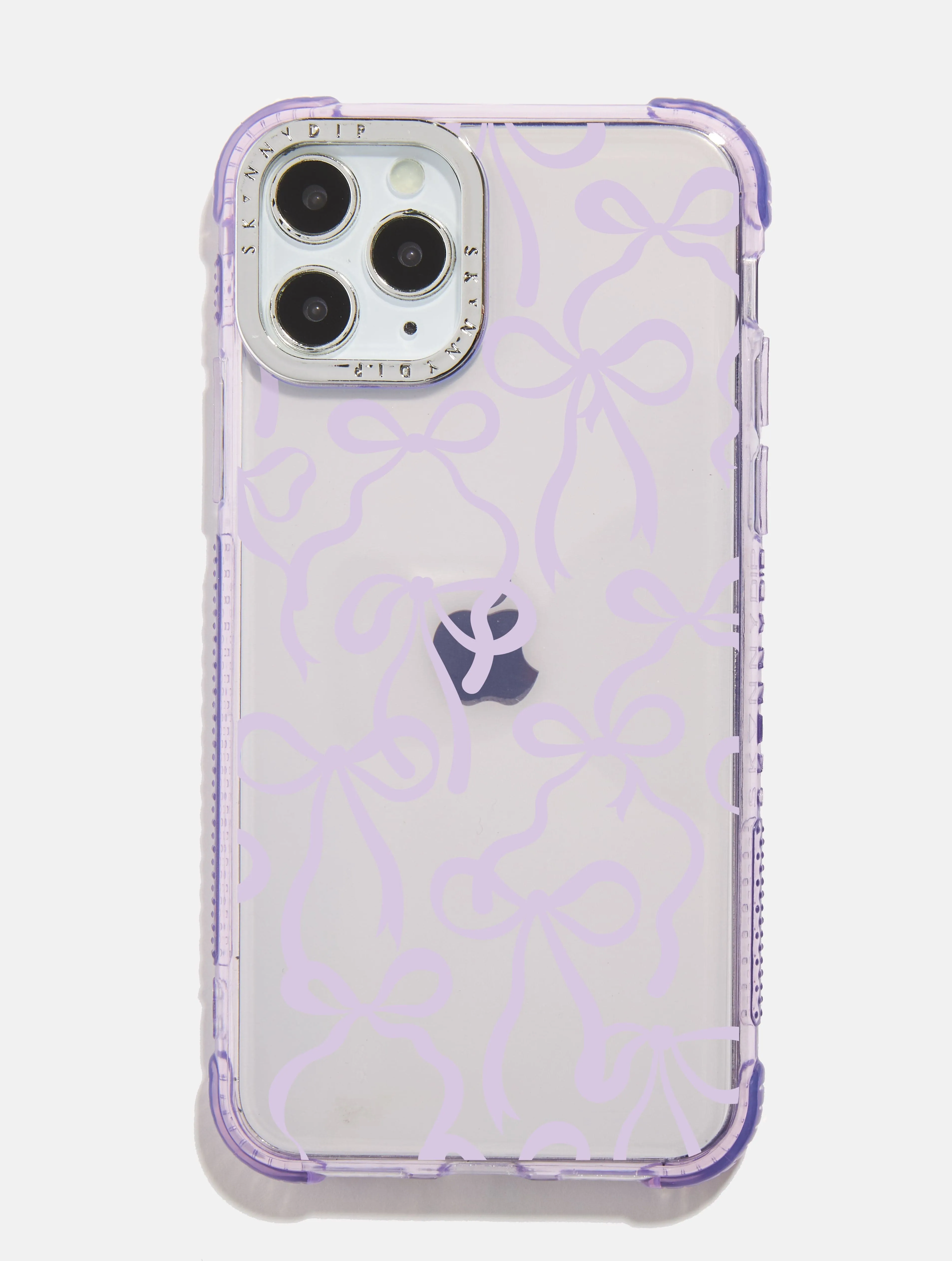 Compact Pattern Clear Finish Lilac Bows Shock iPhone Case