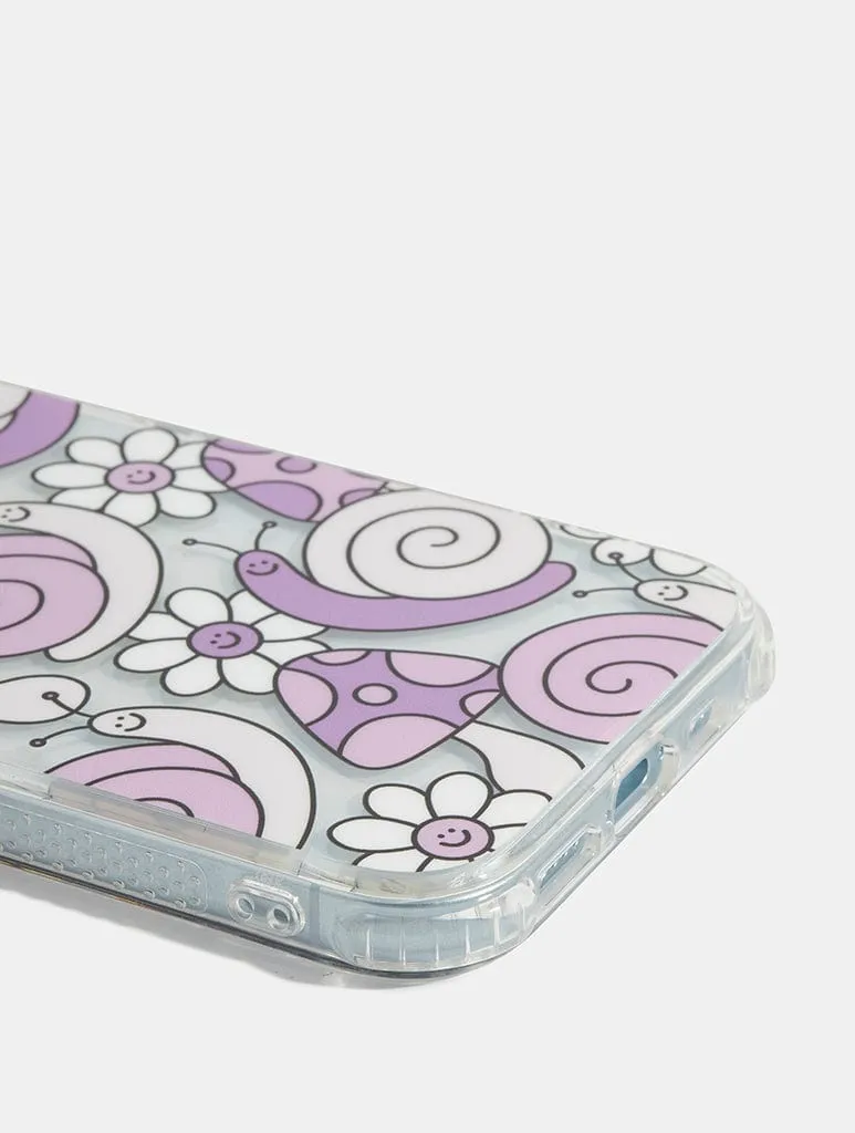 Lilac Snail Shock iPhone Case Modern Pattern Style Smooth Grip Layer