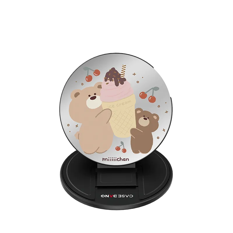 Twist Duo Grip Pop Socket Sturdy Ice Cream Teddy Bear Magsafe Grip Stand