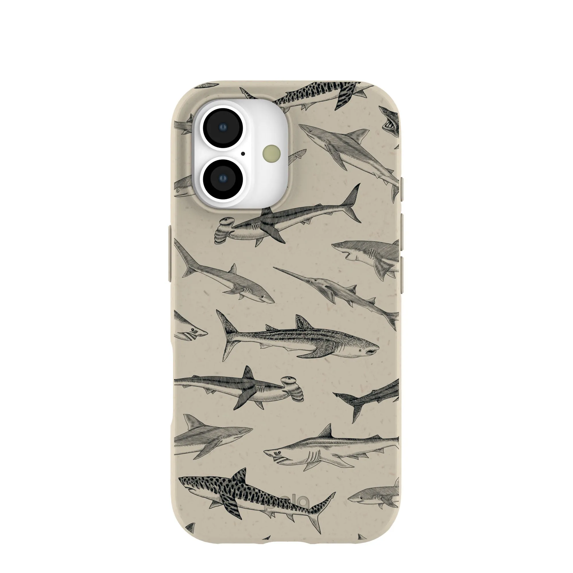 London Fog Shark World iPhone 17 Case Hard Edge Modern Finish