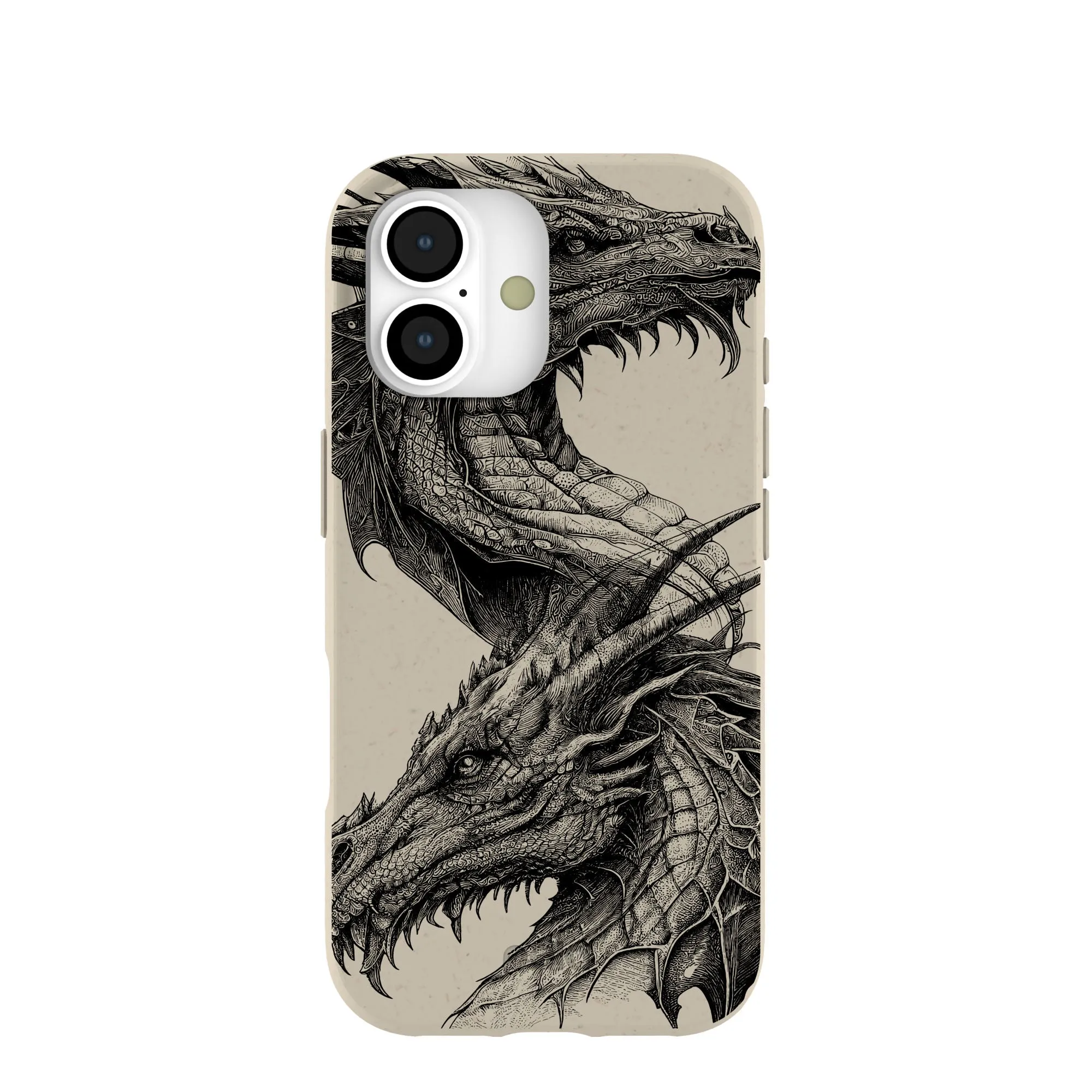 London Fog Twin Dragons iPhone 17 Case Minimal Pattern