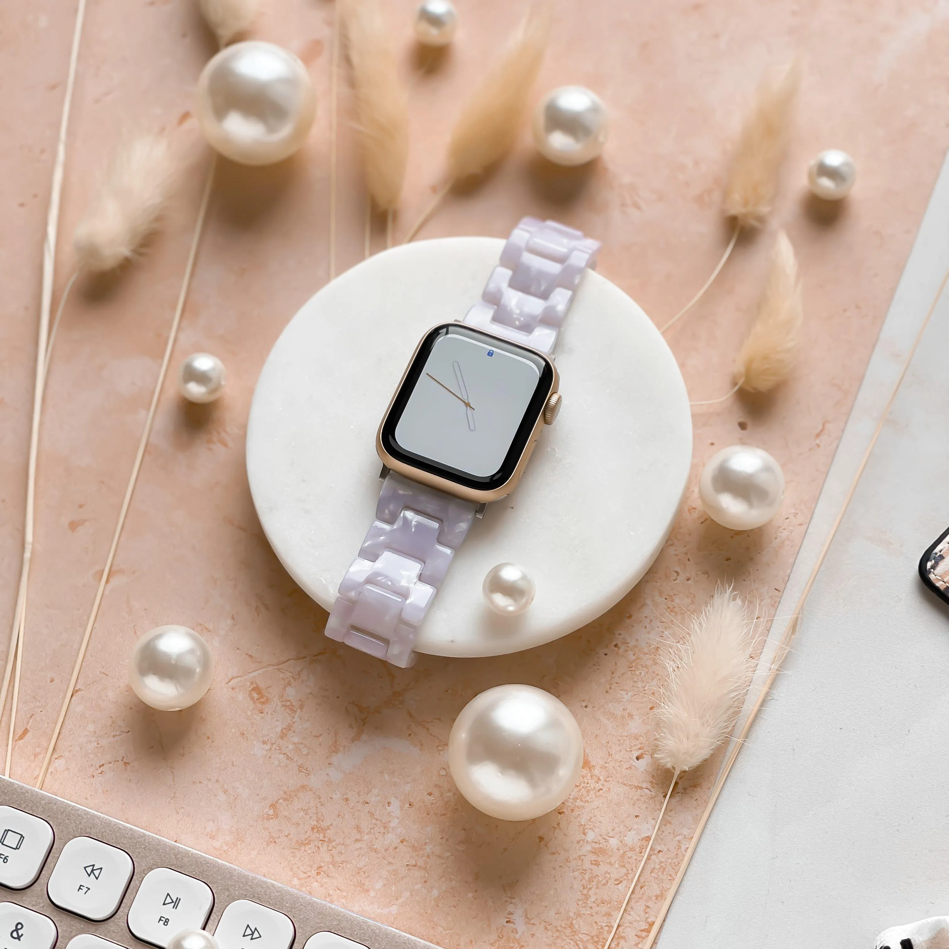 Luxe Pearl Apple Watch Strap Stylish Functional Wear Rugged Comfort