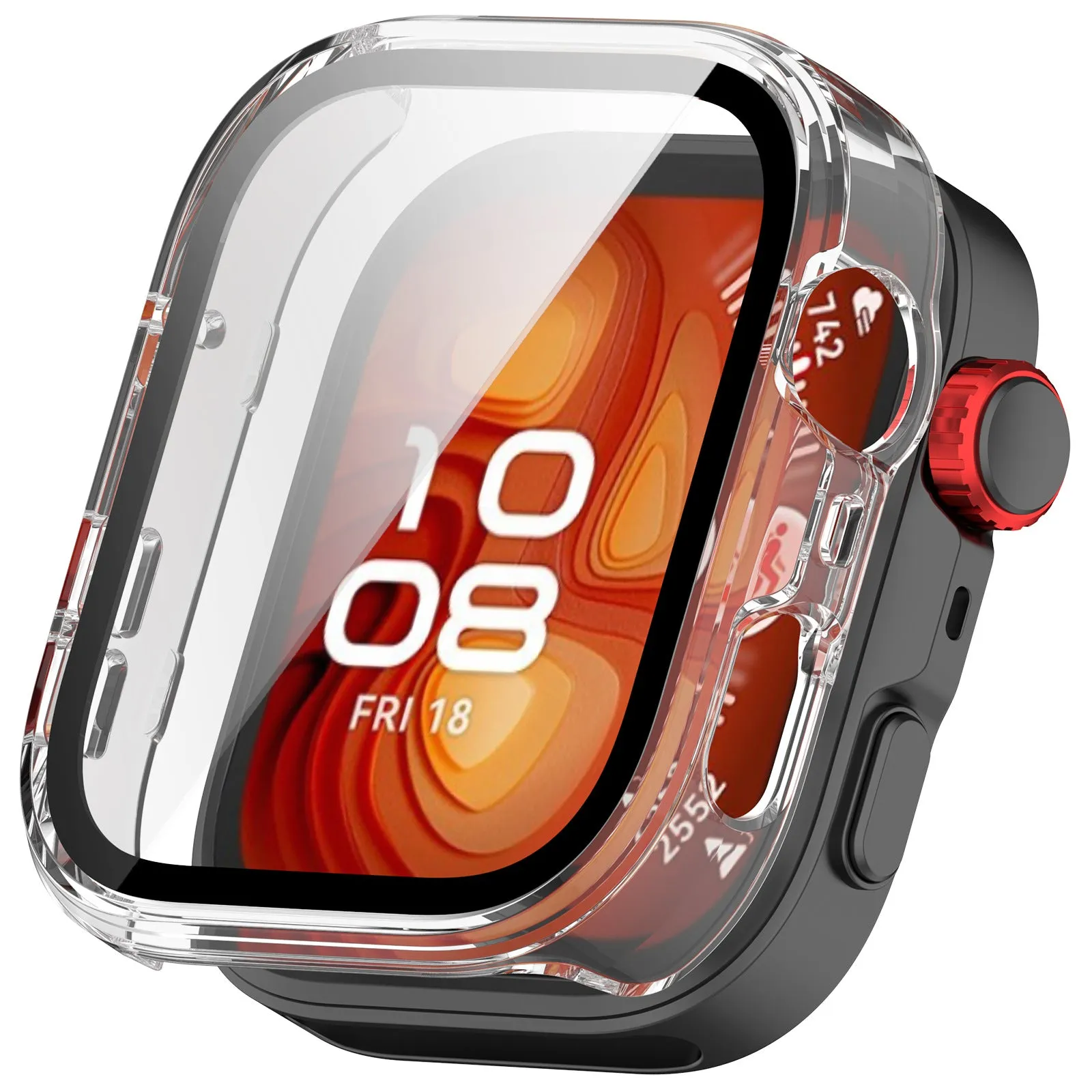 Huawei Watch Fit 4 Pro Hard Case with Glass (Transparent) Protective Cover Guard Office Armor