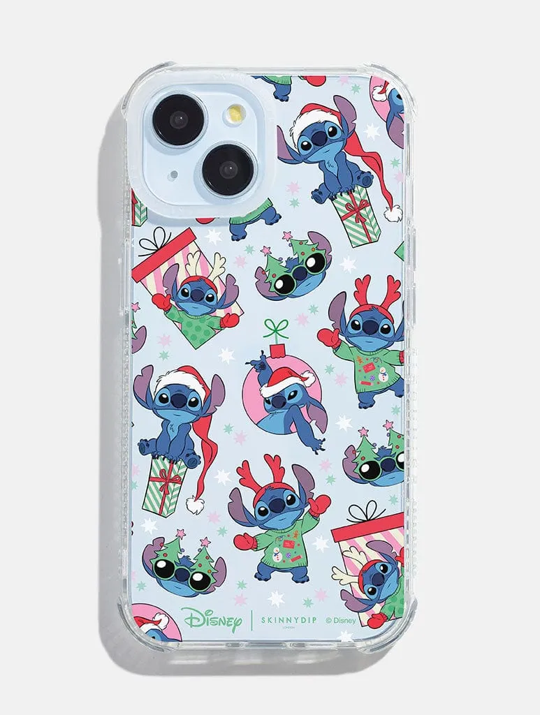 Disney Christmas Stitch Shock iPhone Case Matte Coating Finish Textured Detail