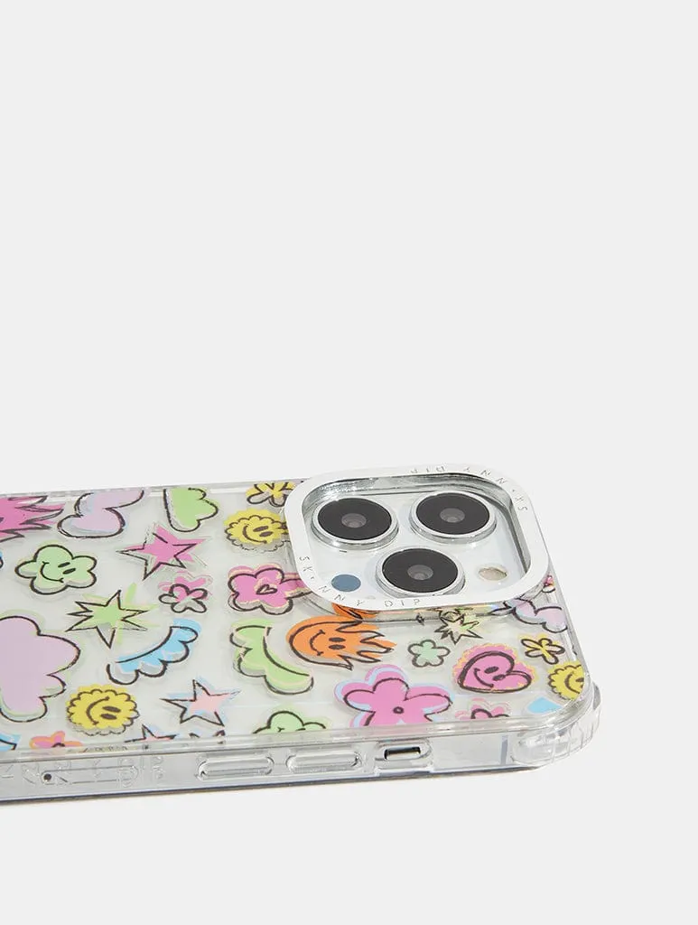 Soft Surface Rainbow Doodle Shock iPhone Case