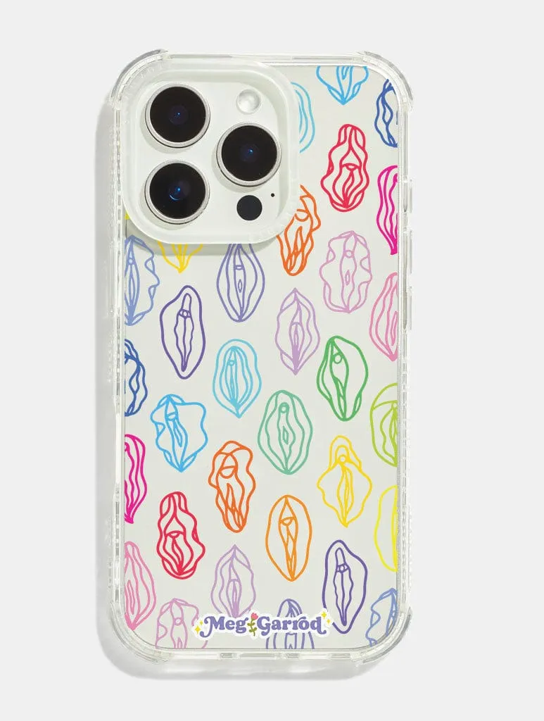 Meg Garrod x Skinnydip Rainbow Vulva Shock iPhone Case Flexible Design