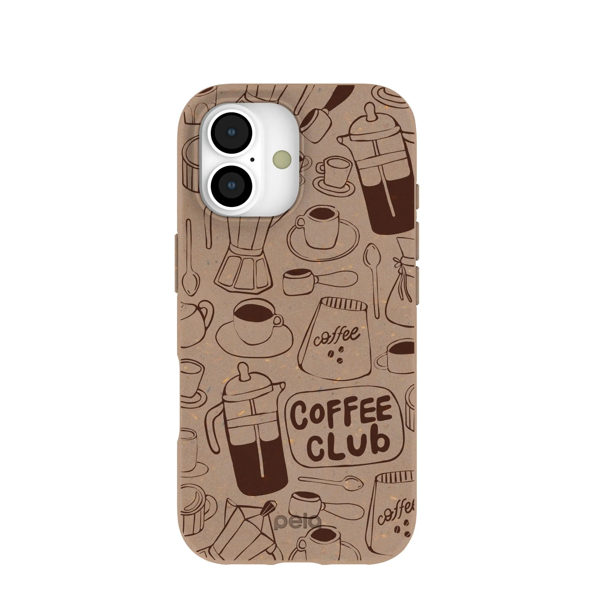 Chocolate Brown Coffee Club iPhone 17 Case Long Lasting Glossy Texture Layer