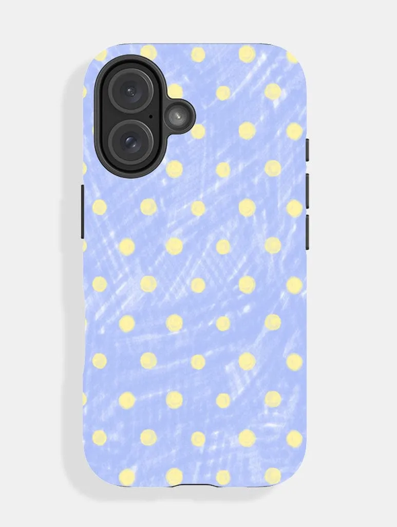 Blue And Yellow Painted Polka Dot Ultra Protective iPhone Case Protective Look Professional Style