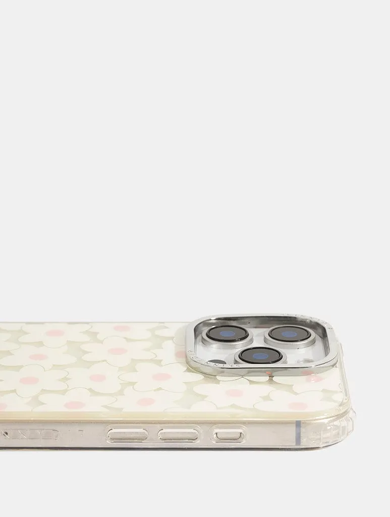 Ecru Multi Flower Shock iPhone Case dust protection Gloss Surface