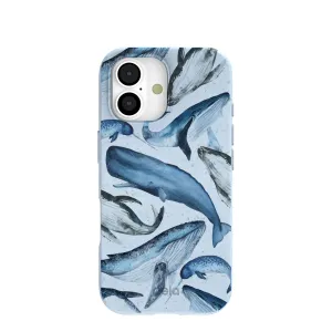 Matte Shield Layer Light Build Powder Blue Whales iPhone 17 Case