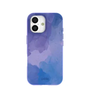 Matte Finish Button Cover Lavender Blue Reflections iPhone 17 Case