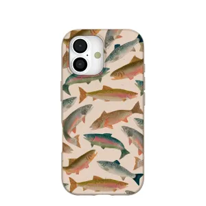 Protective Frame Design Seashell Rainbow Trout iPhone 17 Case