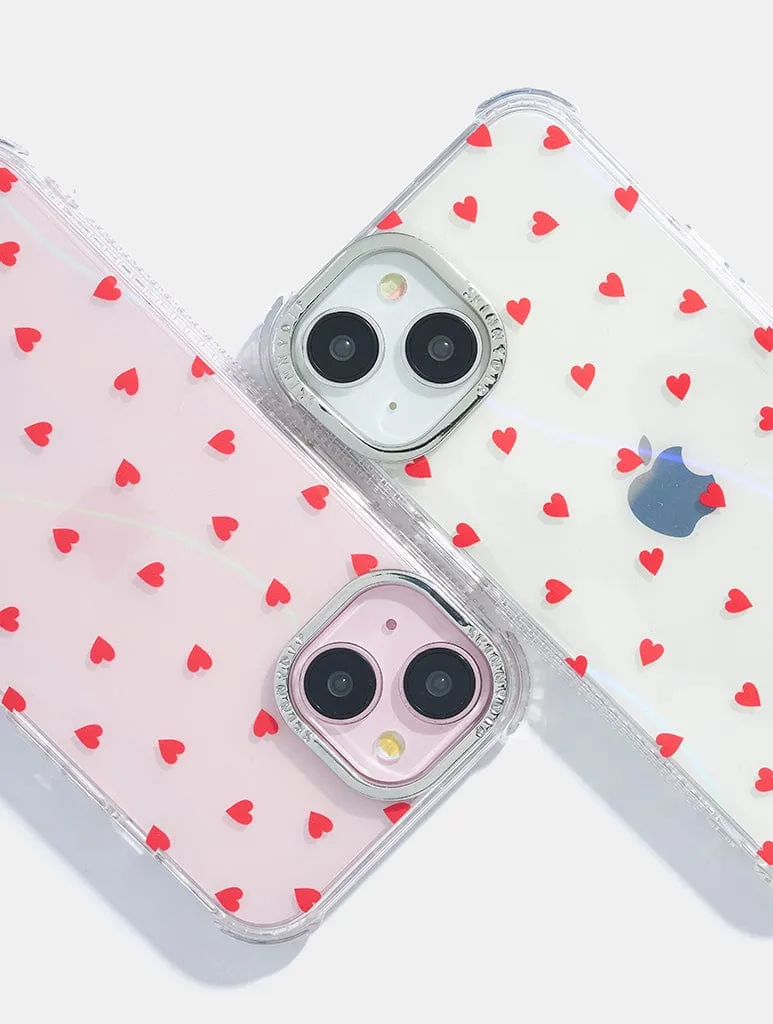 Mini Ditsy Hearts Shock iPhone Case Modern Texture Look Minimal Build Texture