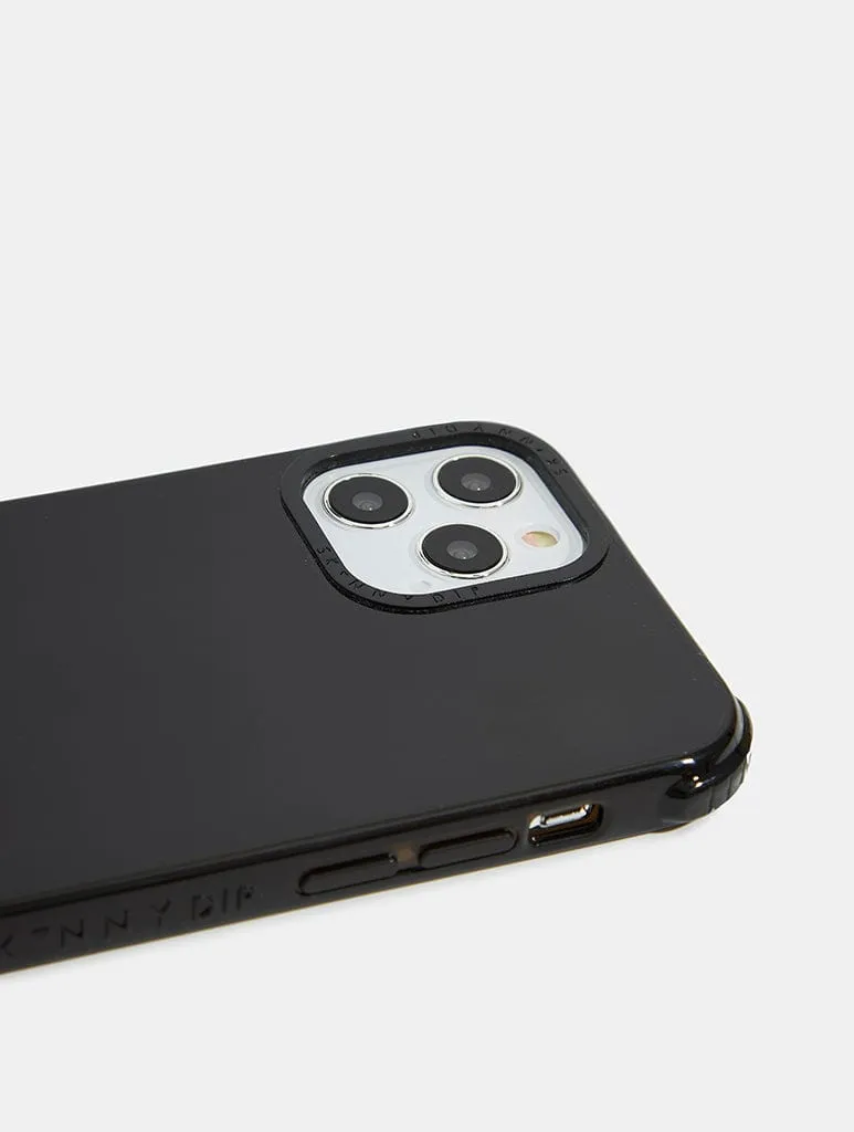 Minimal Black Shock iPhone Case Stylish Finish Texture Marble Texture