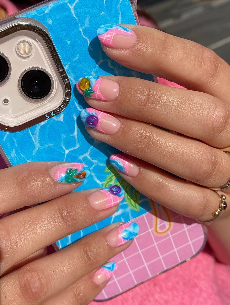 Modern Accessory Premium Texture Design Nails Bab x Skinnydip Poolside Shock iPhone Case