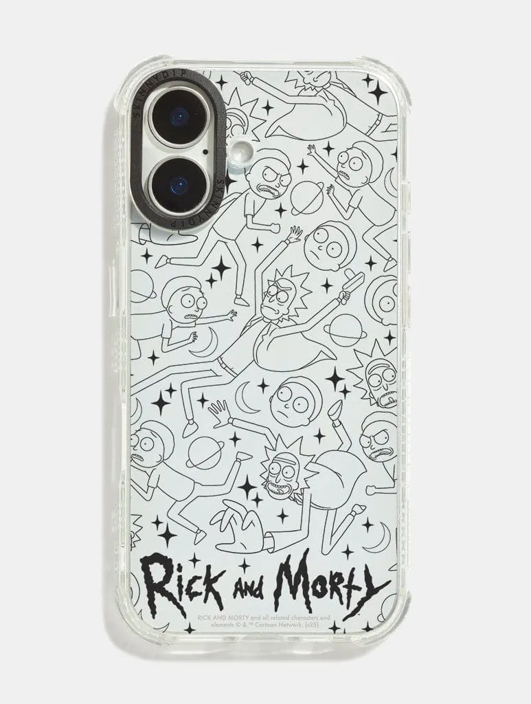 Ricky And Morty x Skinnydip Outline Shock iPhone Case Anti Shock Layer Comfort Detail