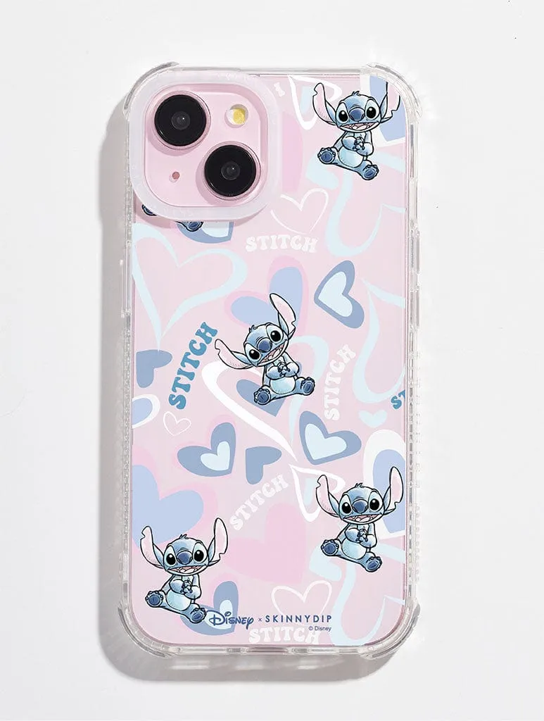 Disney Stitch Heart Shock iPhone Case Urban Minimalism Trendy Pattern