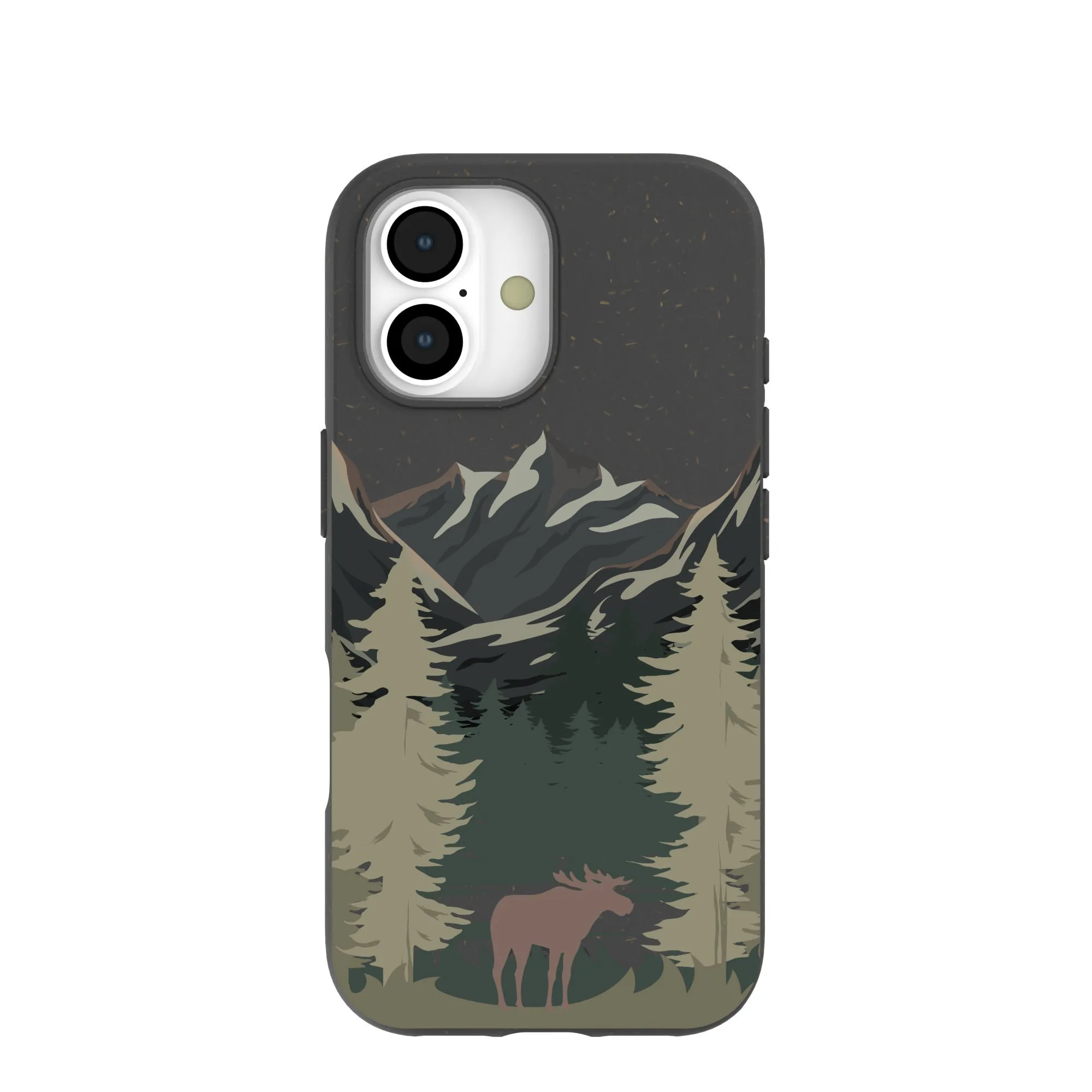 Durable Finish Layer Comfort Edge Texture Black Moose Mountain iPhone 17 Case