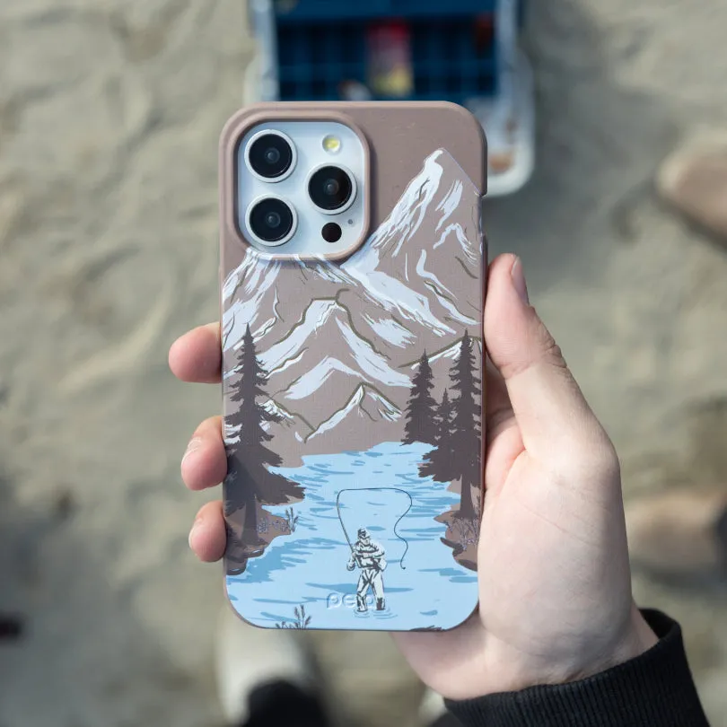 Easy Grip Chocolate Brown Gone Fishing iPhone 17 Case