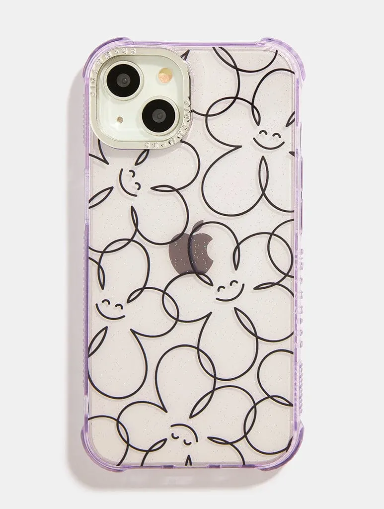 Matte Finish Happy Flower Line Shock iPhone Case