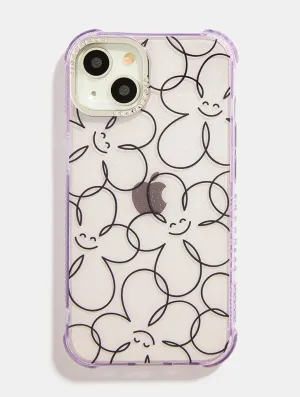 Matte Finish Happy Flower Line Shock iPhone Case